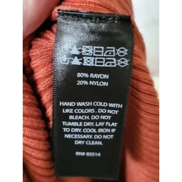 House of Harlow 1960 Ribbed One Shoulder rust orange Midi Dress Size L - Picture 7 of 7